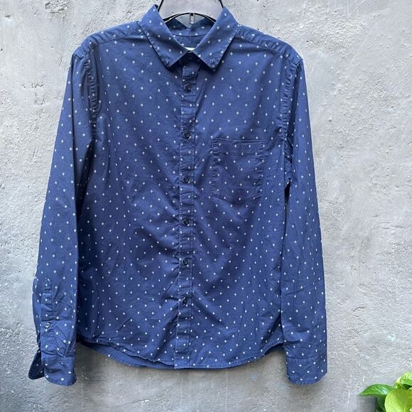 GOODFELLOW DITSY PRINT 100% COTTON LONG SLEEVE BUTTON UP MENS SHIRT SIZE MEDIUM - Picture 1 of 7
